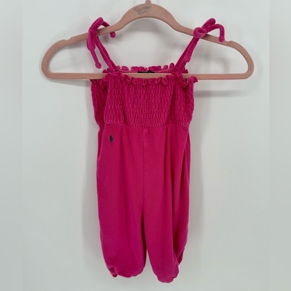 Ralph Lauren Pink 18 Month 1 Piece Terry Tank Outfit - Picture 1 of 9